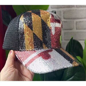 Maryland Flag Sequinned Hat NEW Fast Ship